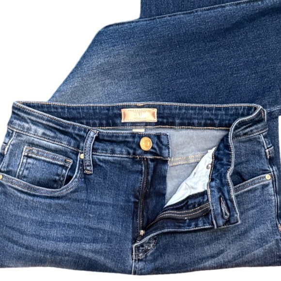 Kut from the Kloth Rachael Fab Ab Mom Jean High Rise Cropped Raw Fray Hem Size 8 - Picture 7 of 14